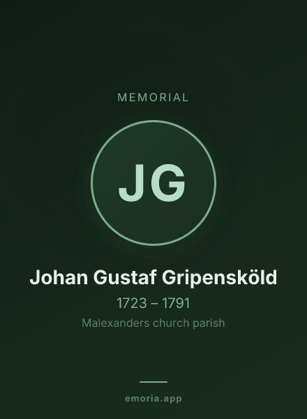 Memorial portrait of Johan Gustaf Gripensköld
