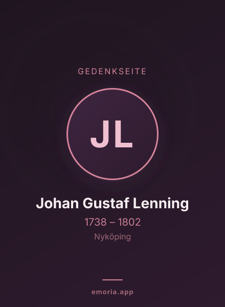 Gedenkportrait von Johan Gustaf Lenning