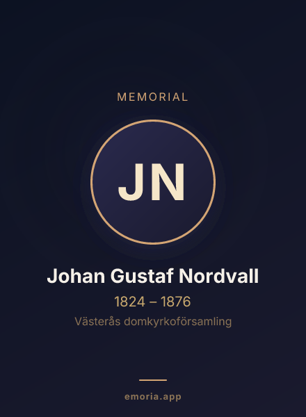 Memorial portrait of Johan Gustaf Nordvall