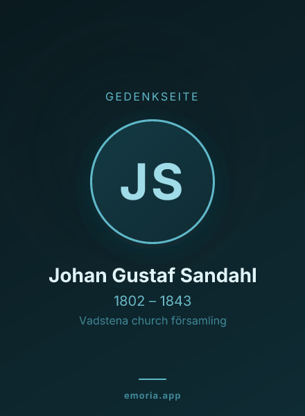 Gedenkportrait von Johan Gustaf Sandahl