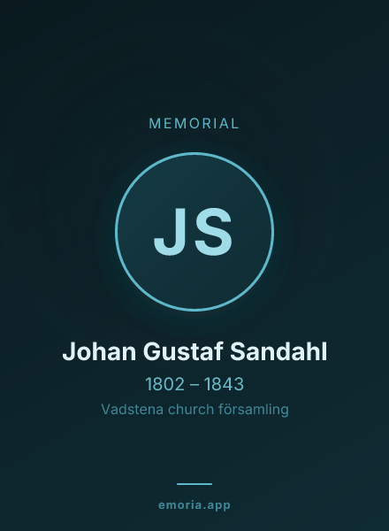 Memorial portrait of Johan Gustaf Sandahl