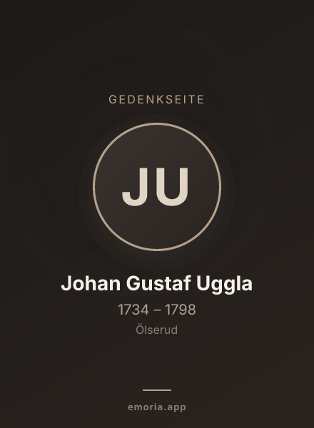 Gedenkportrait von Johan Gustaf Uggla