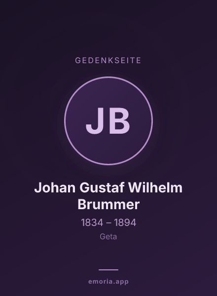 Gedenkportrait von Johan Gustaf Wilhelm Brummer