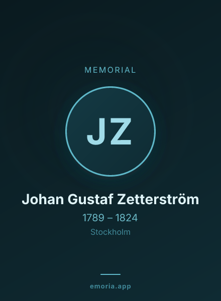 Memorial portrait of Johan Gustaf Zetterström