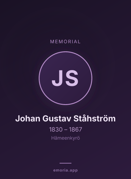 Memorial portrait of Johan Gustav Ståhström