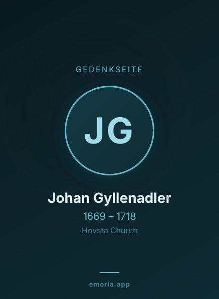 Gedenkportrait von Johan Gyllenadler
