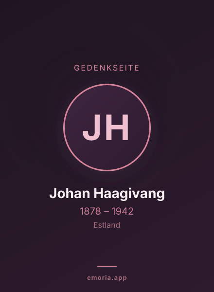 Gedenkportrait von Johan Haagivang