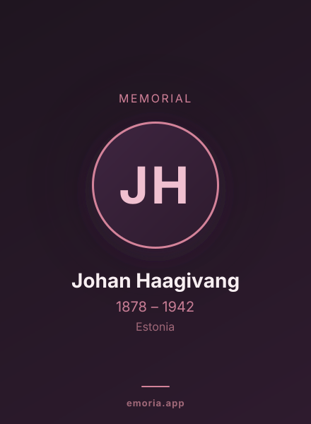 Memorial portrait of Johan Haagivang