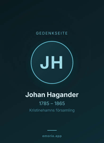 Gedenkportrait von Johan Hagander