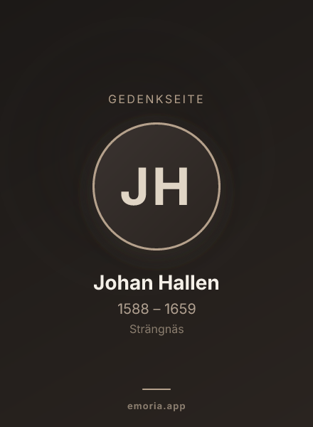 Gedenkportrait von Johan Hallen