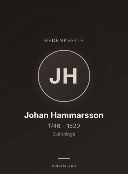 Gedenkportrait von Johan Hammarsson