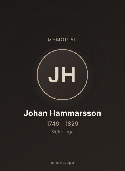 Memorial portrait of Johan Hammarsson