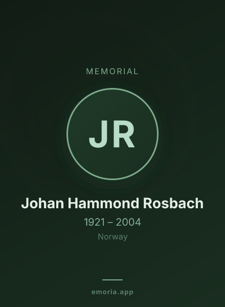 Memorial portrait of Johan Hammond Rosbach
