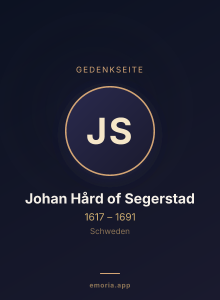 Gedenkportrait von Johan Hård of Segerstad