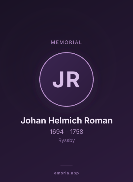 Memorial portrait of Johan Helmich Roman