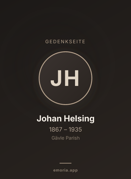 Gedenkportrait von Johan Helsing