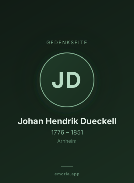 Gedenkportrait von Johan Hendrik Dueckell