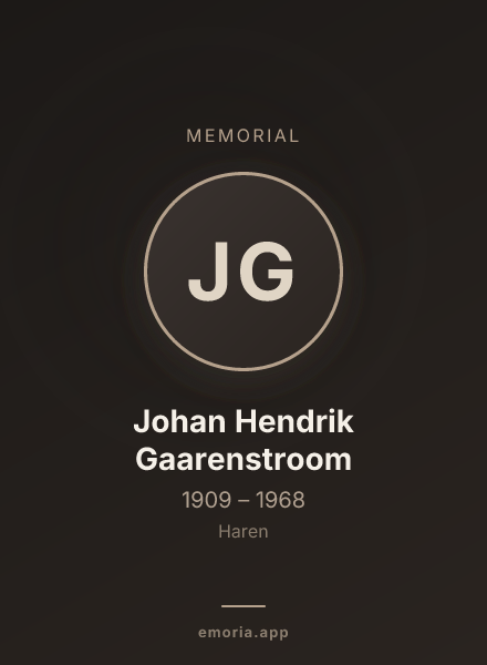 Memorial portrait of Johan Hendrik Gaarenstroom