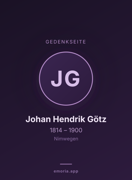 Gedenkportrait von Johan Hendrik Götz