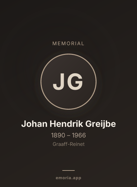 Memorial portrait of Johan Hendrik Greijbe