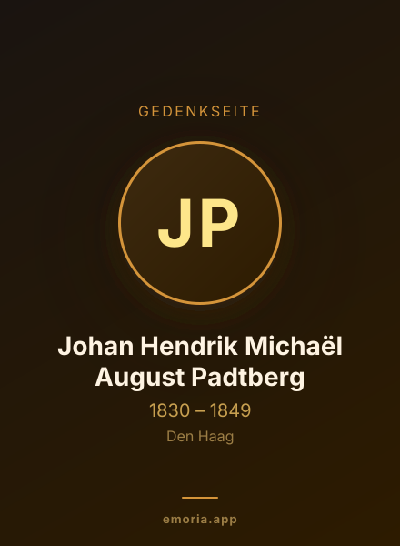 Gedenkportrait von Johan Hendrik Michaël August Padtberg