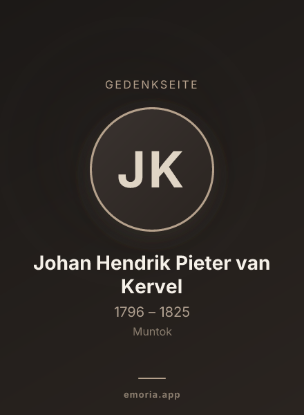 Gedenkportrait von Johan Hendrik Pieter van Kervel