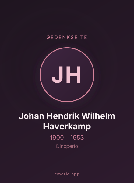 Gedenkportrait von Johan Hendrik Wilhelm Haverkamp