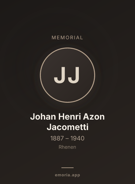 Memorial portrait of Johan Henri Azon Jacometti