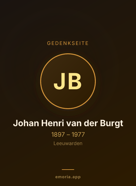 Gedenkportrait von Johan Henri van der Burgt