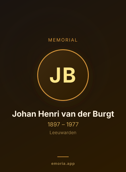 Memorial portrait of Johan Henri van der Burgt