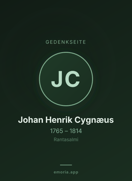 Gedenkportrait von Johan Henrik Cygnæus