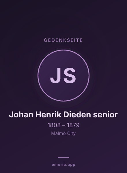 Gedenkportrait von Johan Henrik Dieden senior
