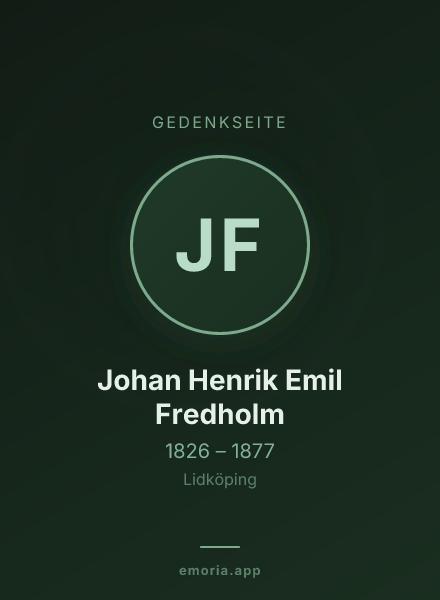 Gedenkportrait von Johan Henrik Emil Fredholm
