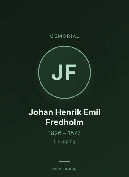 Memorial portrait of Johan Henrik Emil Fredholm