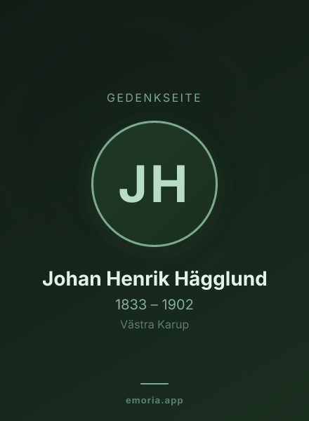 Gedenkportrait von Johan Henrik Hägglund