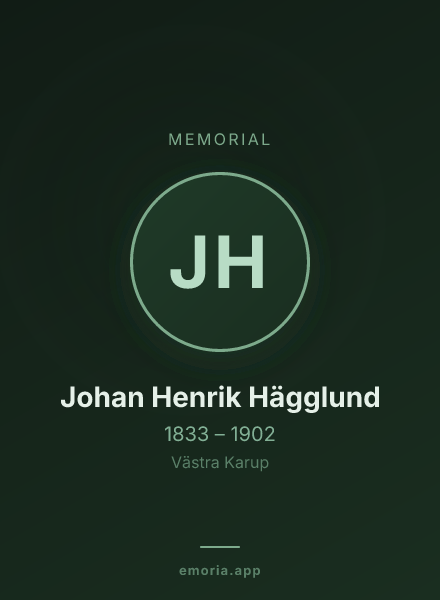Memorial portrait of Johan Henrik Hägglund