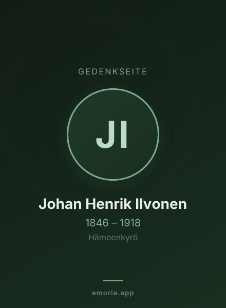 Gedenkportrait von Johan Henrik Ilvonen