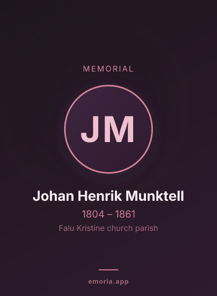 Memorial portrait of Johan Henrik Munktell