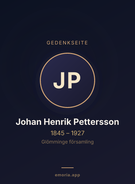 Gedenkportrait von Johan Henrik Pettersson