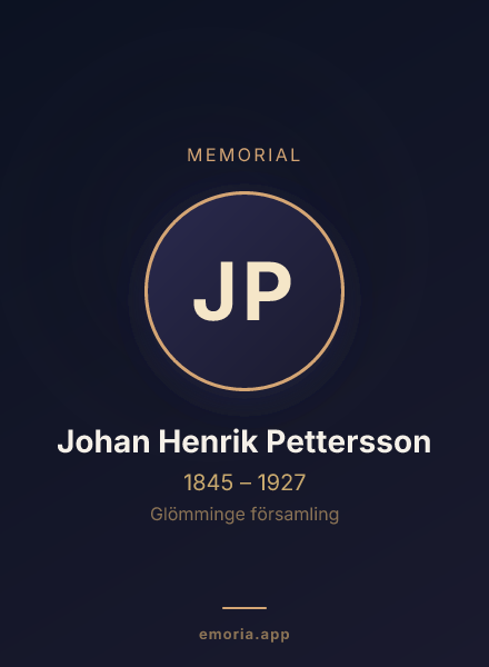 Memorial portrait of Johan Henrik Pettersson