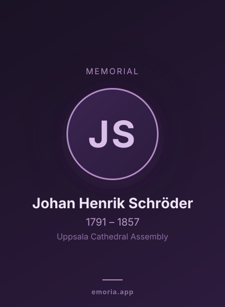 Memorial portrait of Johan Henrik Schröder