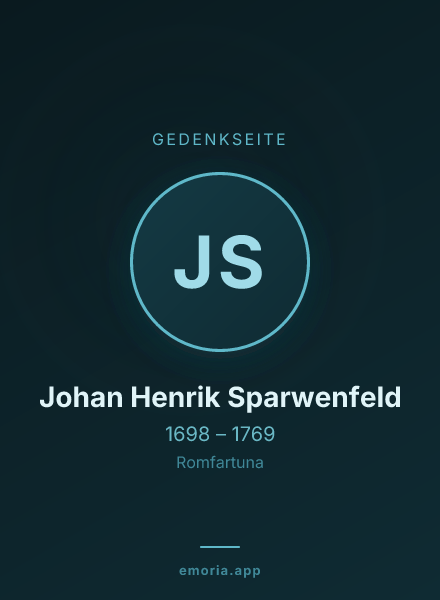 Gedenkportrait von Johan Henrik Sparwenfeld