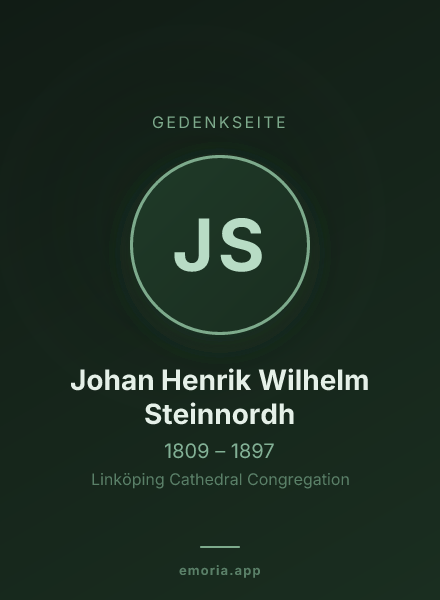 Gedenkportrait von Johan Henrik Wilhelm Steinnordh