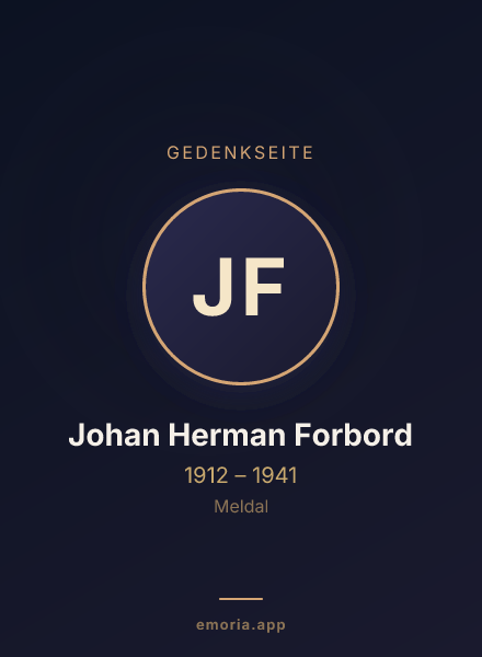 Gedenkportrait von Johan Herman Forbord