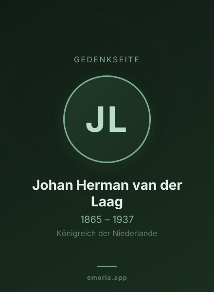 Gedenkportrait von Johan Herman van der Laag