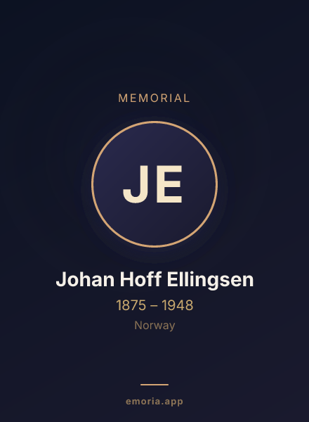 Memorial portrait of Johan Hoff Ellingsen