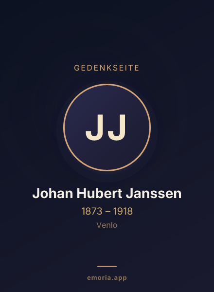 Gedenkportrait von Johan Hubert Janssen