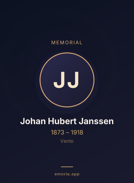 Memorial portrait of Johan Hubert Janssen