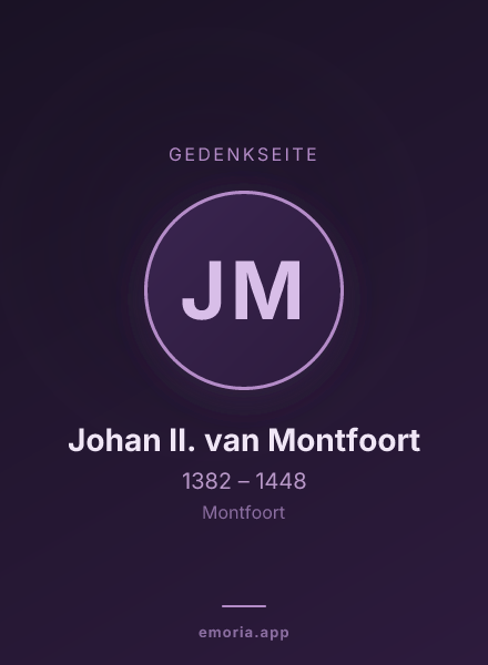 Gedenkportrait von Johan II. van Montfoort