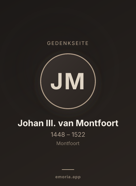Gedenkportrait von Johan III. van Montfoort
